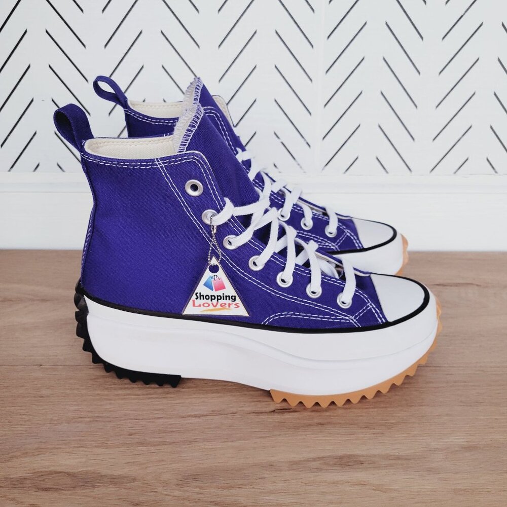 ⭐Converse Run Star Hike Hi Platform Sz 5 Men Shoes Purple White Sneakers A09383C